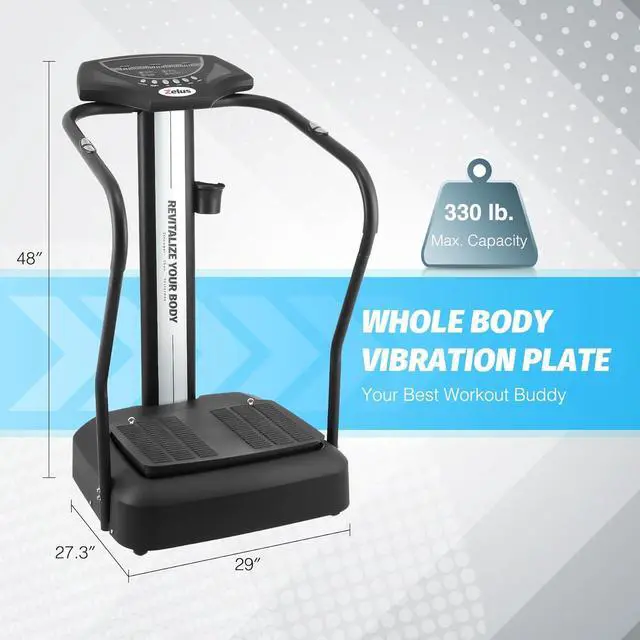 Alt view image 5 of 7 - ZELUS Whole Body Vibration Plate, 500W Vibration Plate Exercise Machine with 99 Levels 3 Preset Modes & 2 Resistance Bands, Training Fitness Vibration Platform Machine for Home Gym with 330lb Capacity