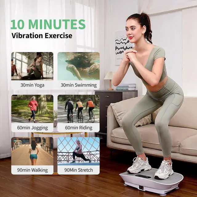 Alt view image 2 of 6 - Yesoul Vibration Plate Exercise Machine for Lymphatic Drainage& Weight Loss,Power Plate Vibration Platform with Remote,Full Whole Body Workout Vibration Platform,300-400 lbs Capacity