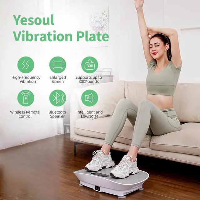 Alt view image 3 of 6 - Yesoul Vibration Plate Exercise Machine for Lymphatic Drainage& Weight Loss,Power Plate Vibration Platform with Remote,Full Whole Body Workout Vibration Platform,300-400 lbs Capacity