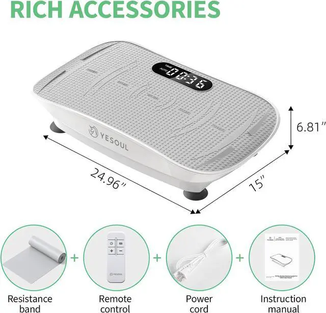 Alt view image 5 of 6 - Yesoul Vibration Plate Exercise Machine for Lymphatic Drainage& Weight Loss,Power Plate Vibration Platform with Remote,Full Whole Body Workout Vibration Platform,300-400 lbs Capacity