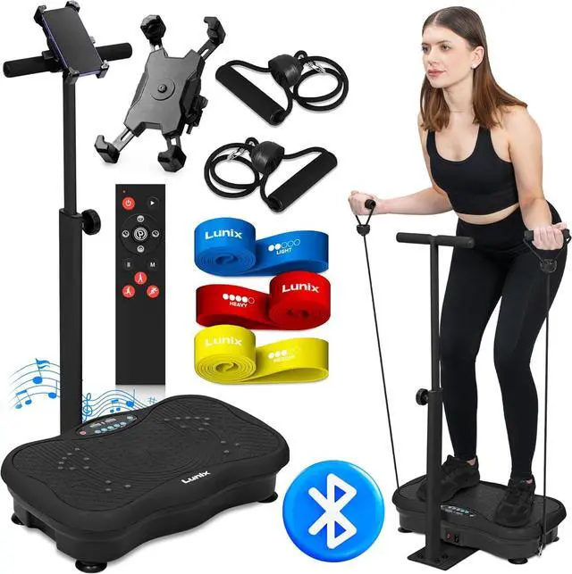 Main image of Lunix LX18 Whole Body Vibration Plate with Handles & Magnetic Acupoints, Power Plate Vibration Platform, Vibration Plate for Lymphatic Drainage, Vibrating Exercise Machine, with Phone Holder