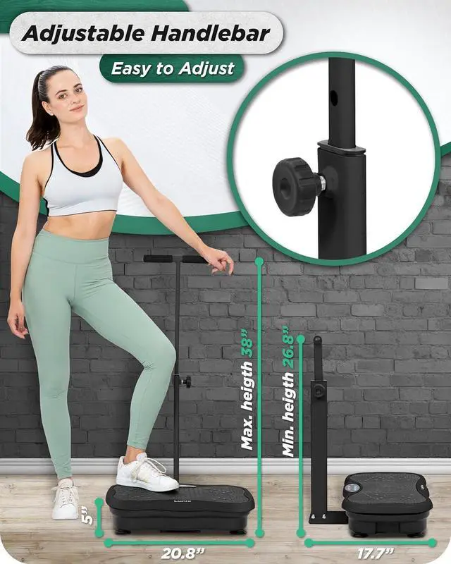 Alt view image 4 of 7 - Lunix LX18 Whole Body Vibration Plate with Handles & Magnetic Acupoints, Power Plate Vibration Platform, Vibration Plate for Lymphatic Drainage, Vibrating Exercise Machine, with Phone Holder