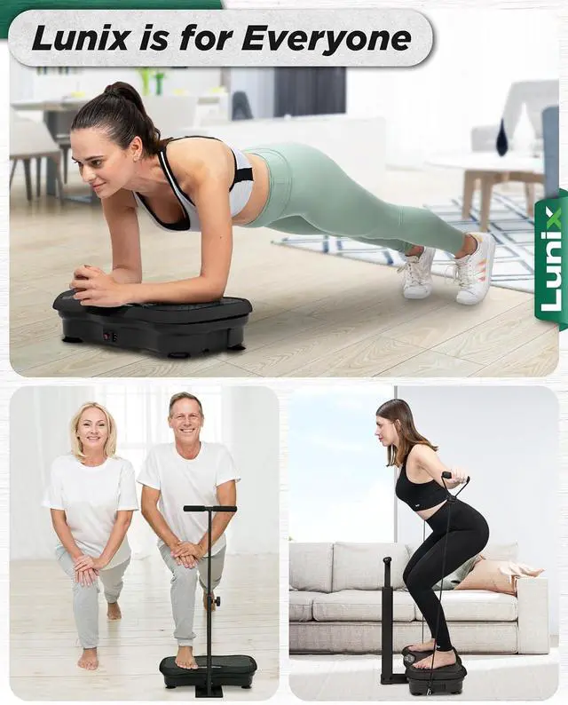 Alt view image 5 of 7 - Lunix LX18 Whole Body Vibration Plate with Handles & Magnetic Acupoints, Power Plate Vibration Platform, Vibration Plate for Lymphatic Drainage, Vibrating Exercise Machine, with Phone Holder