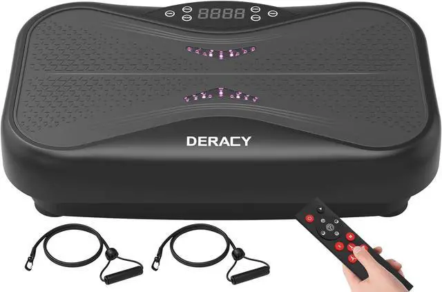 Main image of DERACY Vibration Plate Exercise Machine Whole Body Workout 3D XL Platform Shaker with Resistance Bands for Weight Loss, Body Shaping and Fat Burning