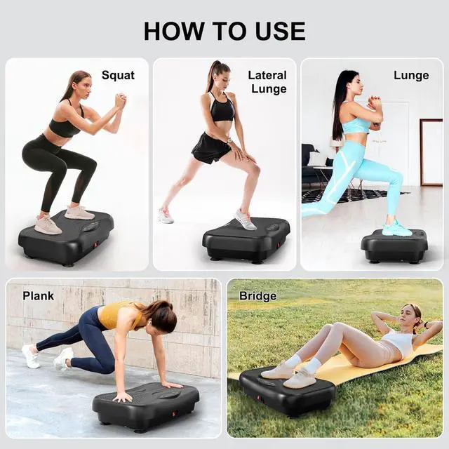 Alt view image 6 of 6 - DERACY Vibration Plate Exercise Machine Whole Body Workout 3D XL Platform Shaker with Resistance Bands for Weight Loss, Body Shaping and Fat Burning