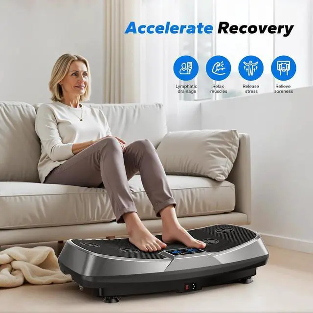 Alt view image 6 of 7 - MERACH Vibration Plate Exercise Machine, 3D Vibration Plate with Oscillation Pulse Mode, Vibrating Plate Exercise Machine for Women Men, Exercise Equipment for Home
