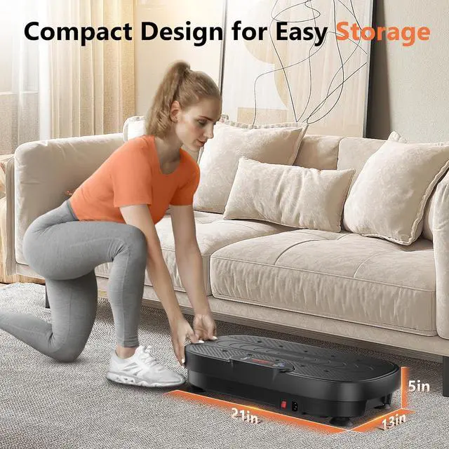 Alt view image 7 of 7 - FEIERDUN Vibration Plate, Whole Body Vibration Plate Exercise Machine for Lymphatic Drainage, Power Plate Vibration Plate w/ 2 Resistance Bands for Wellness and Fitness
