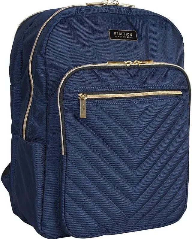 Main image of Kenneth Cole REACTION Women's Chelsea Chevron 15" Laptop and Tablet Backpack, Navy