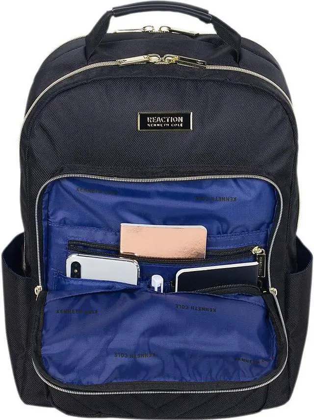 Alt view image 6 of 7 - Kenneth Cole REACTION Women's Chelsea Chevron 15" Laptop and Tablet Backpack, Navy