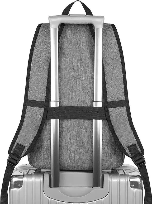 Alt view image 7 of 7 - Mancro Laptop Backpack for Travel, Anti-theft Laptop Backpack for Men Business Backpack Work Daypack with USB Charging Port & Lock, Water Resistant Travel Computer Bag Daypack, Grey