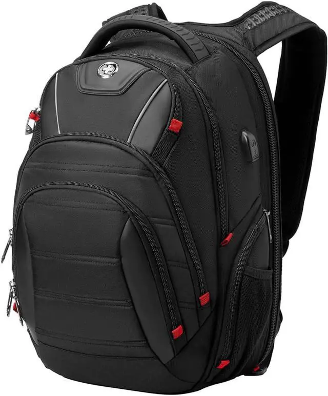 Main image of Swissdigital Design Men's Laptop Backpack for College and Business Travel with Integrated USB Charging Port and RFID Protection Fits Laptops up to 15.6 inch (J14-BR)