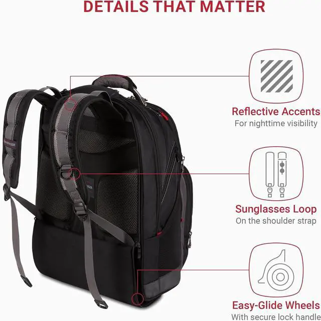 Alt view image 3 of 7 - Wenger Synergy Laptop Backpack, Fits 16 Inch Laptop, Men's and Women's Laptop Bag, Black/Grey