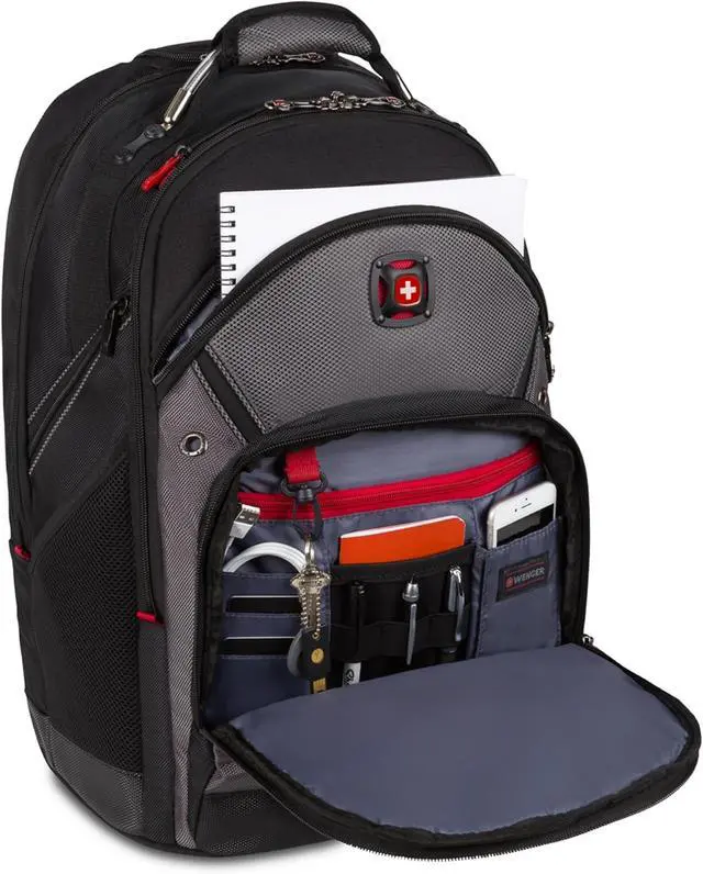 Alt view image 6 of 7 - Wenger Synergy Laptop Backpack, Fits 16 Inch Laptop, Men's and Women's Laptop Bag, Black/Grey