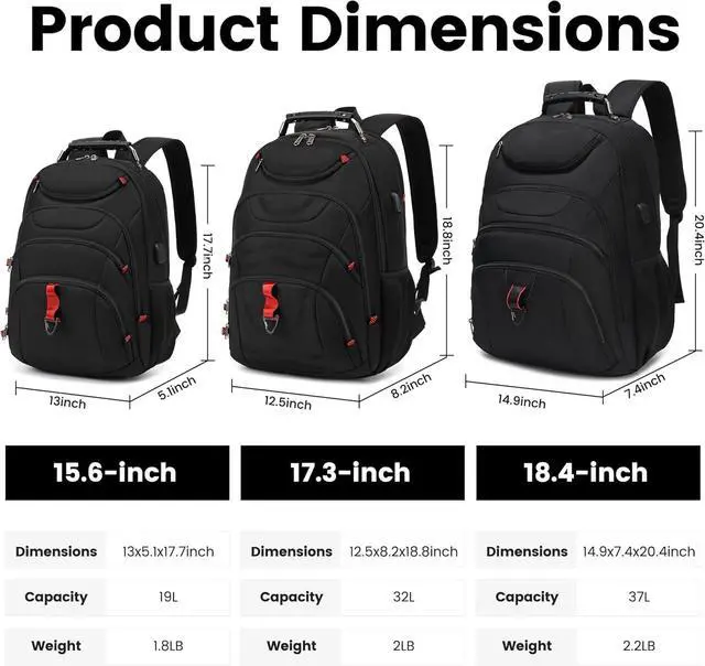 Alt view image 7 of 7 - Boavan Laptop Backpack for men, 15.6 inch Laptop Bag with USB Port, Waterproof Travel Work Backpack Purse, Anti-Theft Teacher Nurse Doctor Casual Bookbags Office Business backpackBlack