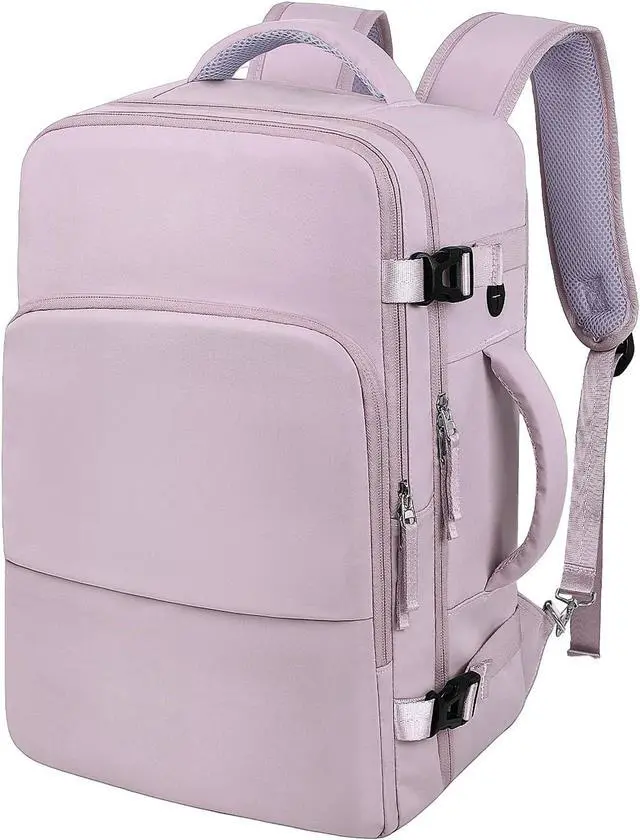 Main image of Hanples Large Travel Laptop Backpack for Men Women, Light Purple, 16 Inch Laptop Compartment