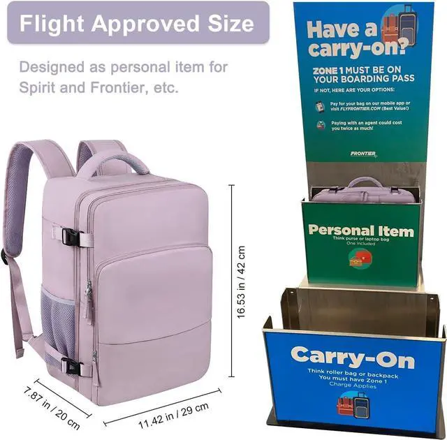 Alt view image 3 of 7 - Hanples Large Travel Laptop Backpack for Men Women, Light Purple, 16 Inch Laptop Compartment