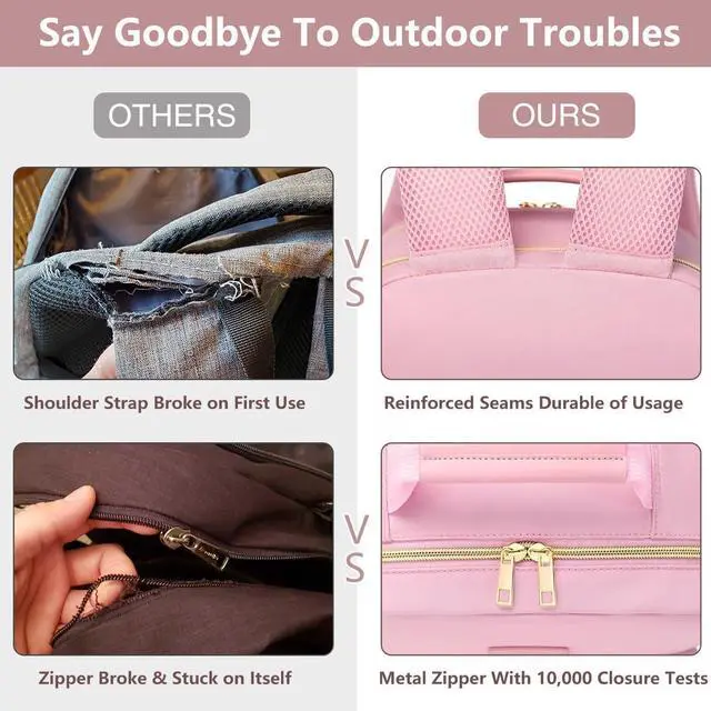 Alt view image 6 of 7 - Laptop Backpack for Women Bookbag Cute Pink School Backpack for Teen Girls Nurse Bags Work Backpack Teacher Back Pack Waterproof 15.6 inch with USB Charging Port