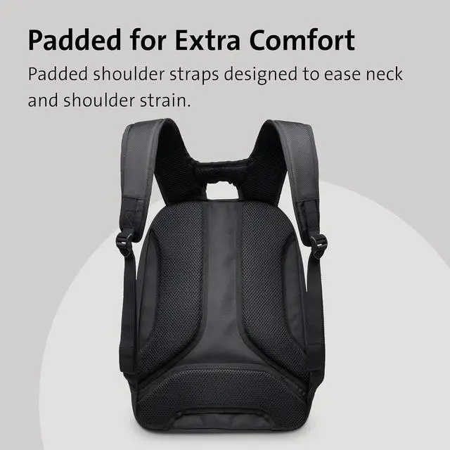 Alt view image 5 of 7 - Kensington Triple Trek Slim Laptop Backpack for MacBooks, Chromebooks, Tablets & Ultrabooks up to 13-Inch-14-Inch (K62591AM), Black