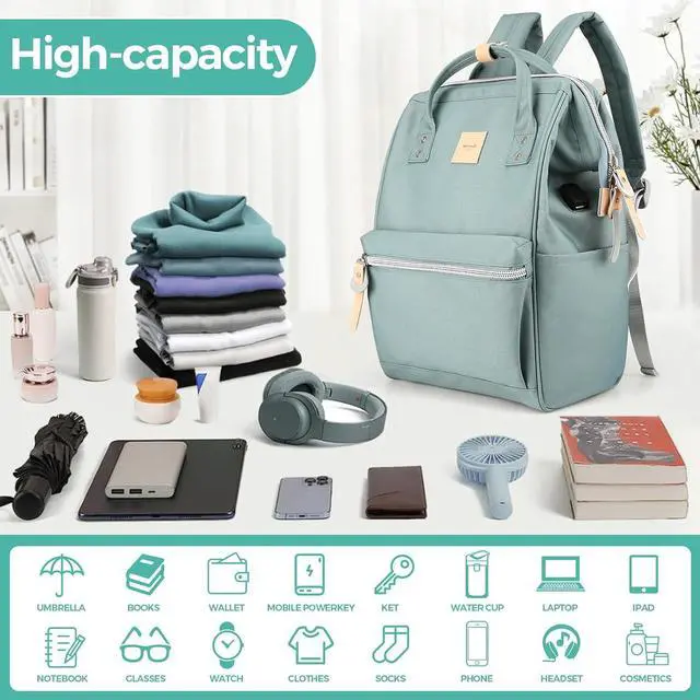 Alt view image 6 of 7 - Himawari Laptop Backpack for Women & Men - Travel Backpack With USB Charging Port, Water Resistant, College & School Bag