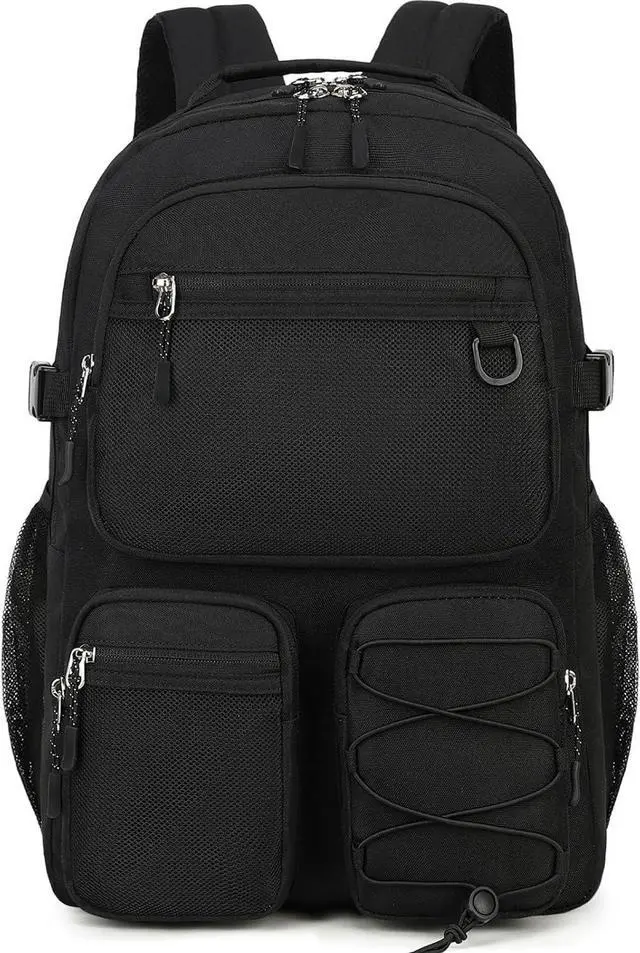 Main image of Lohol Water Resistant Daypack with Mulitiple Pockets for School Travel Outdoor College, 15.6 inch Laptop Backpack for Men and Women (Black)
