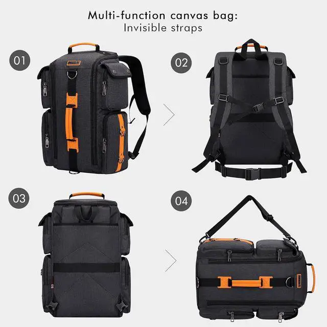 Alt view image 3 of 7 - WITZMAN Travel Backpack for Men Carry On Backpack Duffel Bag Large Capacity Laptop Backpack 17 Inch (6695 Black)