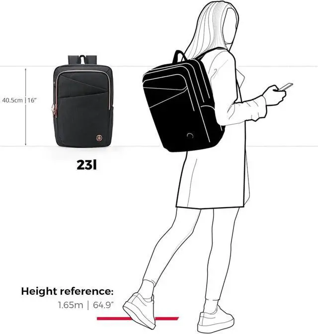 Alt view image 7 of 7 - Swissdigital Design Business Laptop Backpack For Women,With USB Charging Port Computer Work Backpack,Fits 15.6 Inch Laptop Travel Casual Backpack (SD1006-01) One Nation One World