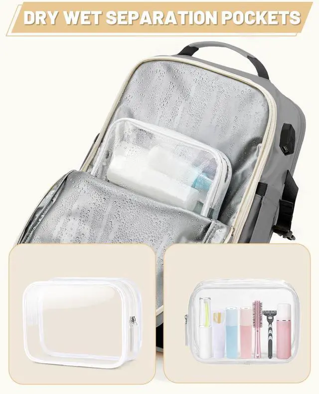 Alt view image 2 of 6 - ZOMFELT Carry on Backpack for Women, Flight Approved Travel Backpack with Shoes Compartment, Personal Item Bag with 17.3inch Laptop Pocket, Large Casual Daypack for Overnight, Travel, Hiking