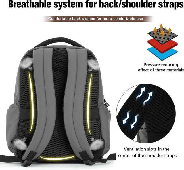 Alt view image 3 of 7 - VEAGIA Tactical Travel Laptop Backpacks Large Heavy Duty Work Backpack For Men women Airline Approved (New Grey)