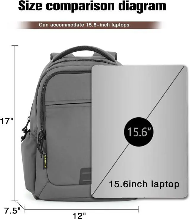 Alt view image 4 of 7 - VEAGIA Tactical Travel Laptop Backpacks Large Heavy Duty Work Backpack For Men women Airline Approved (New Grey)