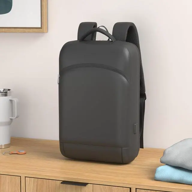 Alt view image 2 of 7 - Slim Laptop Backpack for Men 15.6 inch Mens Computer Backapcks Small Travel Backpack Lightweight Waterproof Anti Theft Business Carry on Bag with USB Charging Port for Work Office College