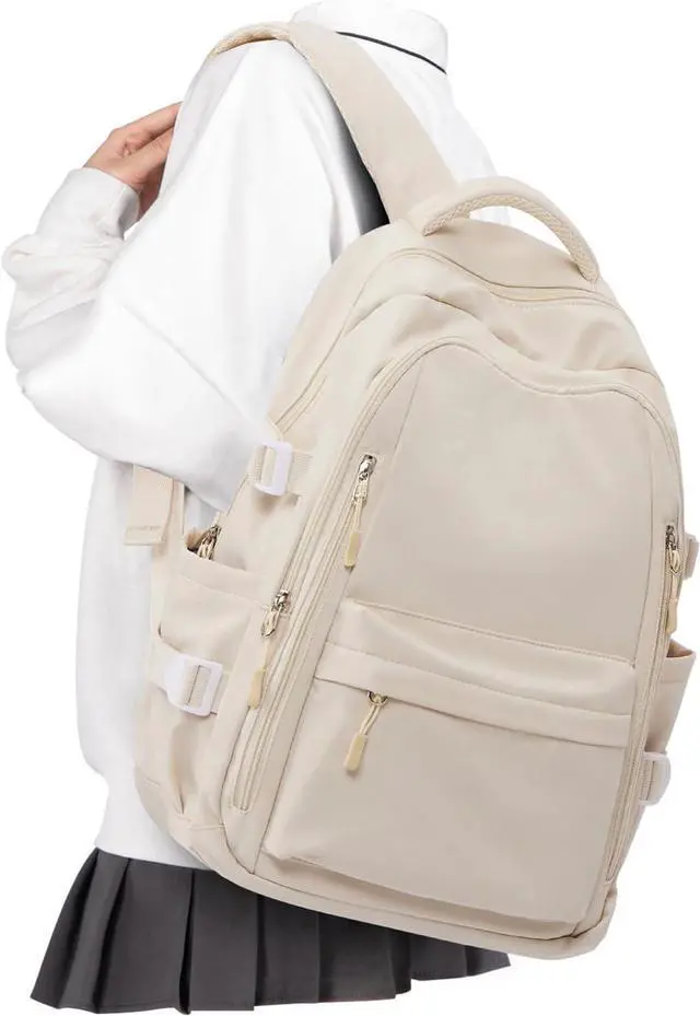 Main image of Lightweight Backpack for Women, Large Laptop Travel Backpack Casual Daypack College Bag Rucksack for Men. Beige