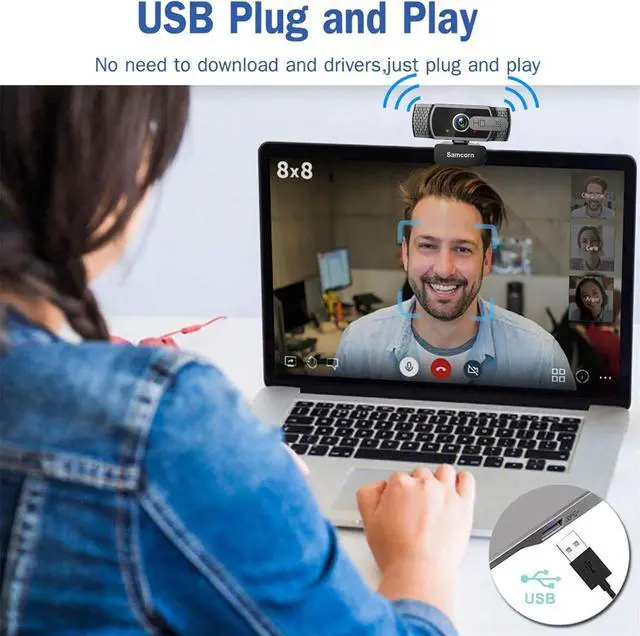 Alt view image 4 of 7 - Webcam with Microphone for Desktop,1080P HD USB Webcam Live Streaming Laptop PC Computer Web Camera for Video Calling Conferencing Recording Gaming, AutoFocus 3D Noise Reduction