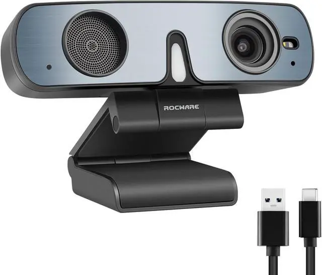 Main image of ROCWARE RC28 Webcam with Cardioid & Omnidirectional Microphone | HiFi Mode for Studio-Quality Audio, AI Noise Cancellation & Raw Audio Modes | 1080P 60FPS Web Cam for Streaming/Meetings/Beginners