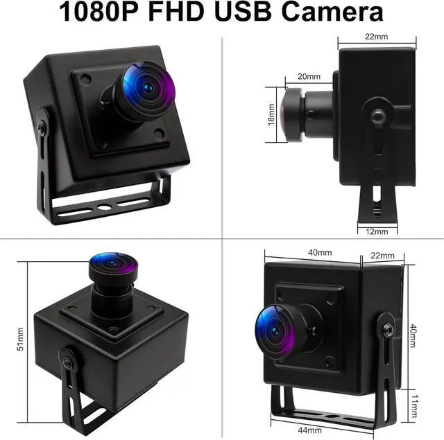 Alt view image 7 of 7 - Fisheye USB Camera Wide Angle 1080P 30fps - H.264 Low Light Webcam with Microphone for PC Windows MacOS Linux Android - Metal Housing Security Camera for Video Calls, 3d Printer, Zoom/Skype/Teams