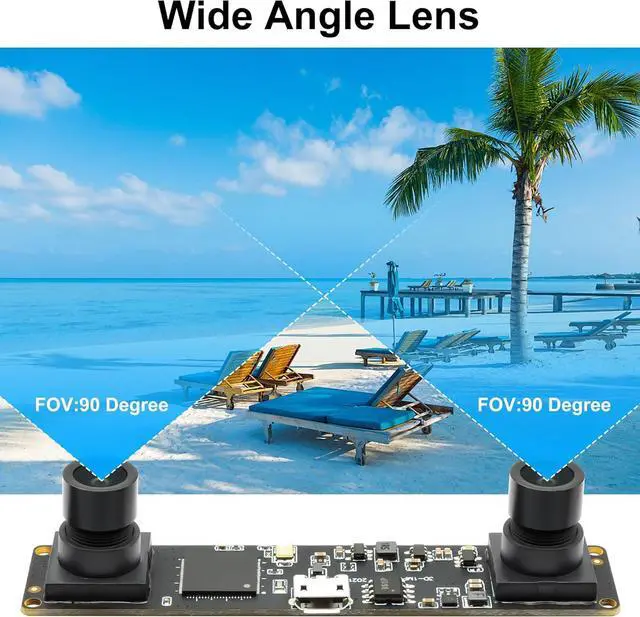 Alt view image 5 of 7 - Synchronized Dual Lens Stereo USB Camera 1.3MP HD 960P Webcam 3D VR Web Camera Module with 1/3 CMOS OV9715 Sensor Mini Industrial USB2.0 Web cam for Android,Linux,Windows,Raspberry PI