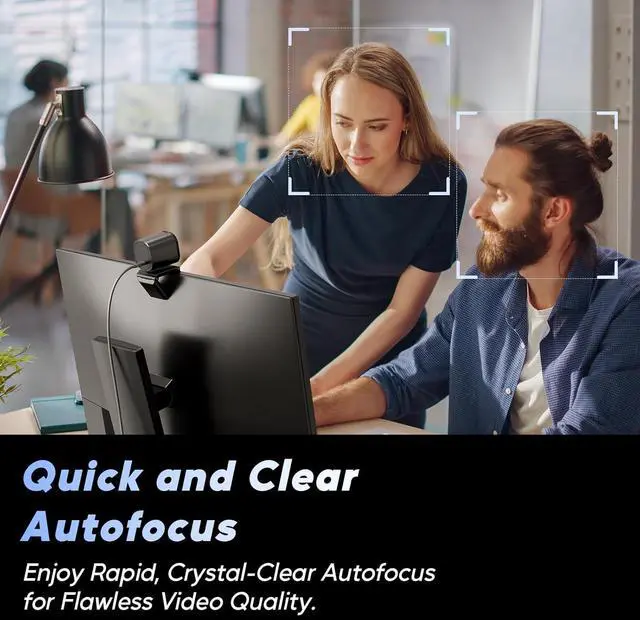 Alt view image 4 of 6 - Nisheng 4K Webcam, AutoFocus USB Camera with Dual AI Noise-Cancelling Mics, 4K Webcam for PC with Privacy Cover, Plug & Play Web Camera for Zoom/Teams/Meet/Xbox/OBS