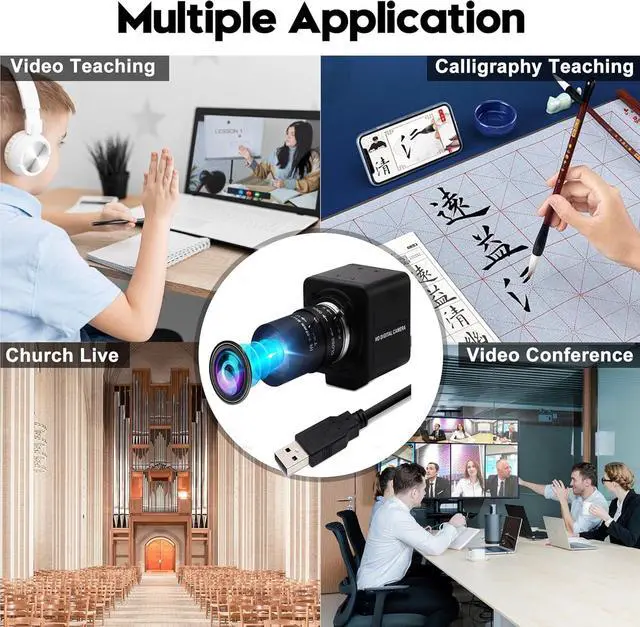 Alt view image 6 of 7 - USB Camera 8MP 10X Optical Zoom Webcam 5-50mm Varifocal Lens, USB Webcam With CMOS IMX179 Image Sensor Video Conference Close-up Web Cameras Plug and Play For Windows Linux Raspberry Pi Camera