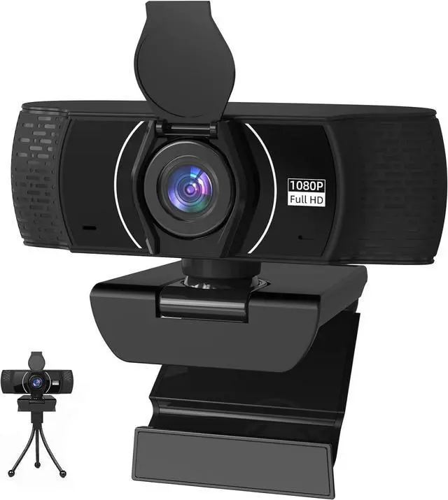 Main image of Full HD Webcam for PC 1080P with Microphone,Computer Webcam 110° Field of View Streaming Camera with Cover Tripod Auto Light Correction Webcams for Zoom,Video Call, Skype,Teams