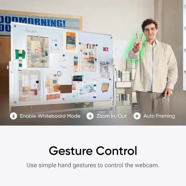 Alt view image 7 of 7 - Insta360 Link 2C - 4K Webcam for PC/Mac, 1/2" Sensor, Auto Framing, HDR, AI Noise-Canceling Mic, Gesture Control for Streaming, Video Calls, Gaming, Works with Zoom, Teams, Twitch & More