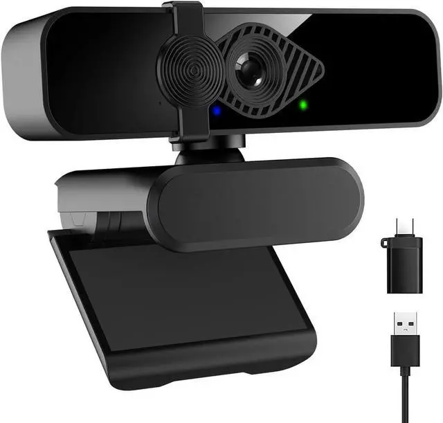 Main image of 2K Ultra HD Webcam, Computer Camera for PC Monitor Laptop Desktop - External Web Cameras with Microphone, USB C Adapter, Privacy Cover for Video Conferencing, Streaming & Online Learning