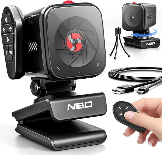 Main image of NBD 2K Webcam for PC & Laptop, Autofocus Computer Camera with Remote Control, 2 AI-Noise Canceling Microphones, Stereo Mics, Adjustable Field of View, Low-Light Correction, Built-in Privacy Cover W100