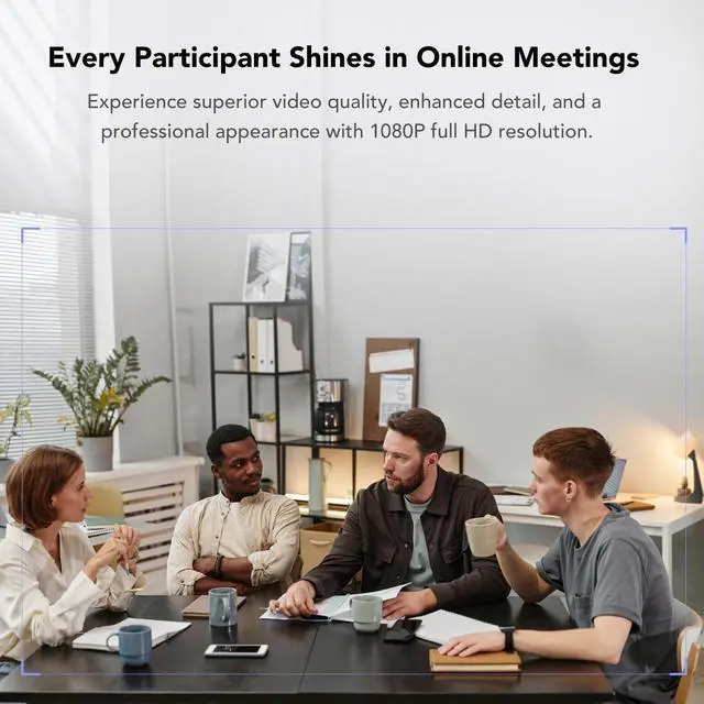 Alt view image 5 of 7 - C20(2nd Gen) HD Conference Webcam, 1080P Video Conferencing Camera with Microphone and Speaker, All in One Computer for Desktop, 13ft Voice Pickup, AI Noise-Cancellation, USB Plug&Play by DT