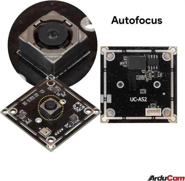 Alt view image 3 of 6 - Arducam 8MP 1080P Auto Focus USB Camera Module with Microphone, 1/3.2 CMOS IMX179 UVC USB2.0 Webcam Lightburn Camera for Windows, Linux, Android and Mac OS