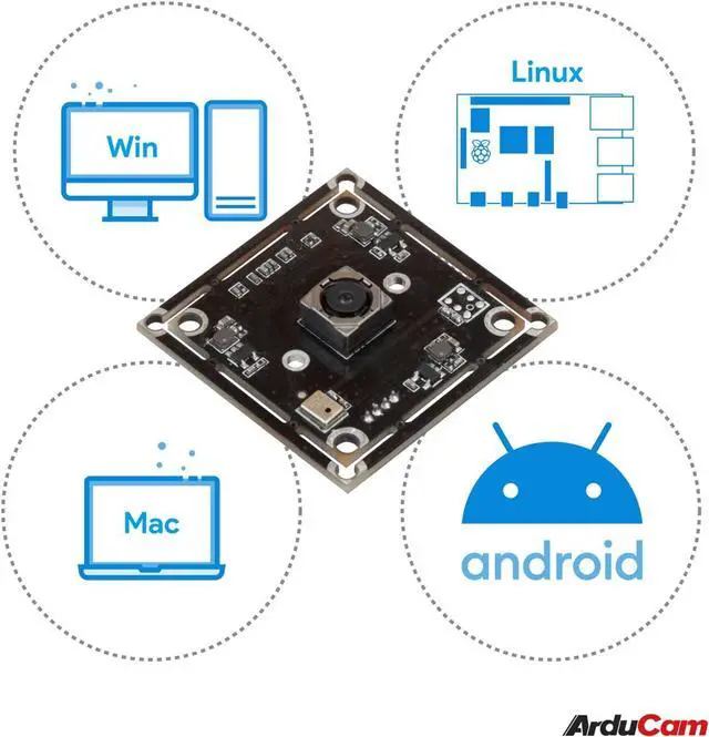 Alt view image 6 of 6 - Arducam 8MP 1080P Auto Focus USB Camera Module with Microphone, 1/3.2 CMOS IMX179 UVC USB2.0 Webcam Lightburn Camera for Windows, Linux, Android and Mac OS