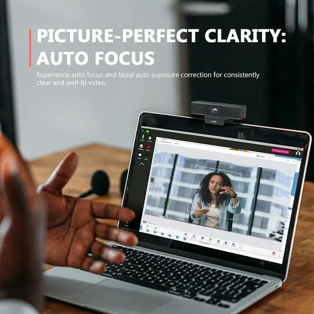 Alt view image 2 of 7 - Desk Mate - Hybrid HDR Streaming Webcam with AutoFocus & Tracking, HD 1080p Noise Reduction, Software Control for Google Gemini