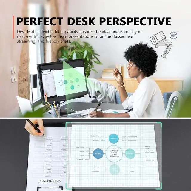 Alt view image 4 of 7 - Desk Mate - Hybrid HDR Streaming Webcam with AutoFocus & Tracking, HD 1080p Noise Reduction, Software Control for Google Gemini