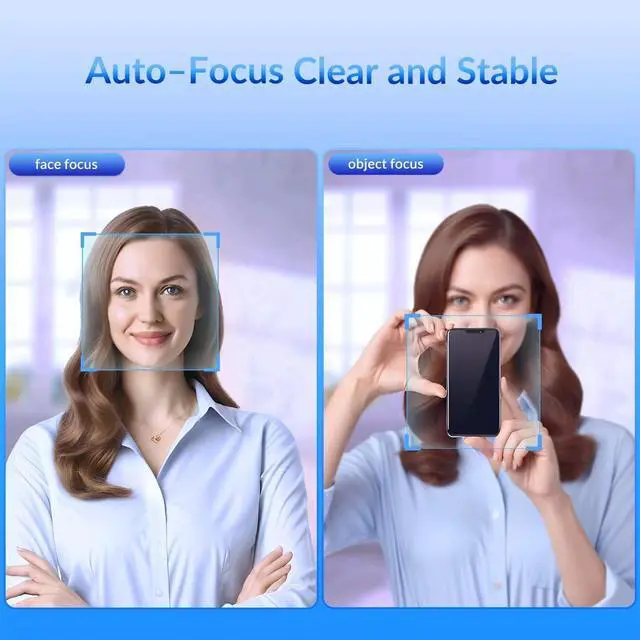 Alt view image 3 of 7 - 4K Webcam for PC with Sony Sensor, Auto Focus & Privacy Cover, Ultra HD 4K Streaming Camera, 2 Noise-Cancelling Mics, USB Plug & Play, 77° FOV, Web Camera for Zoom, Skype, Teams, Video Calling