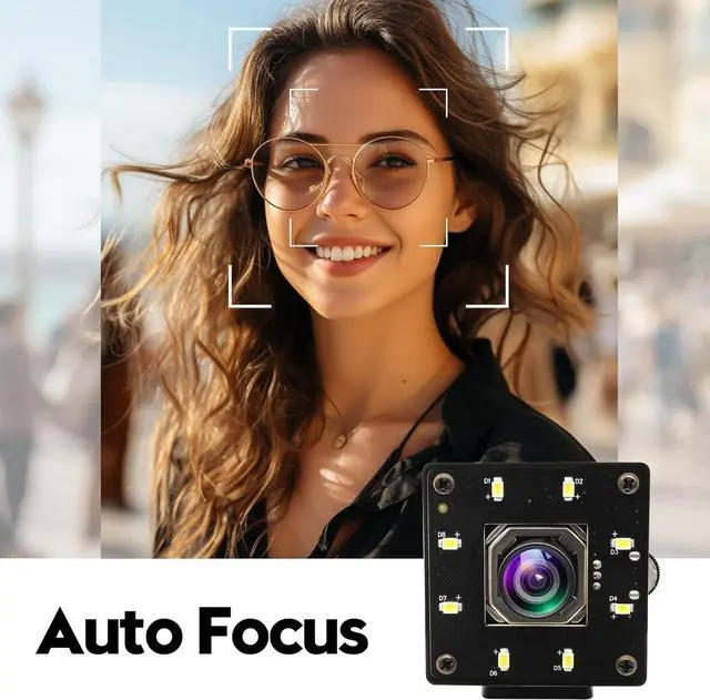 Alt view image 3 of 7 - 4k USB Camera Autofocus 100 Degree No Distortion Lens Color Night Vision Webcam for Computer UVC USB2.0 Lightburn Cam Plug and Play for Raspberry Pi Linux Mac OS Jetson Nano