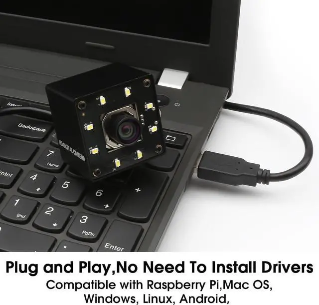 Alt view image 6 of 7 - 4k USB Camera Autofocus 100 Degree No Distortion Lens Color Night Vision Webcam for Computer UVC USB2.0 Lightburn Cam Plug and Play for Raspberry Pi Linux Mac OS Jetson Nano