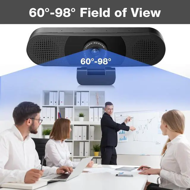 Alt view image 5 of 7 - EMEET 3 in 1 Webcam - 1080P Webcam with Microphone and Speakers, Noise Reduction, Auto Low Light Correction W/Cover, C980 Pro USB Camera Webcam 60°-98° for Video Conferencing Streaming/Gaming/Class